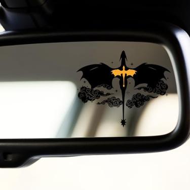 Imagem de Conjunto de 2 peças de decalque de espelho retrovisor de dragões quarta asa fantasia livraria, decalques de dragão, adesivo de janela de laptop para garrafa de água - vinil à prova d'água 2,5 x 2