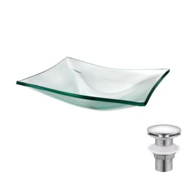 Imagem de Kit Cuba De Vidro Para Banheiro + Válvula Click