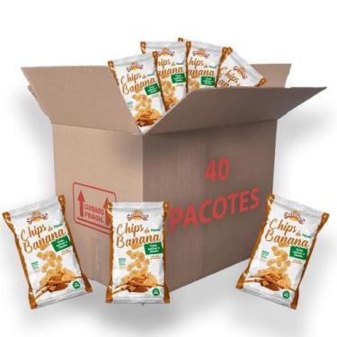 Imagem de Banana Chips Açucar e Canela Sertanitos 50g - 40 pacotes
