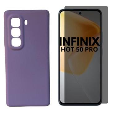 Imagem de Capa + Pel Vidro 3D Priv Compativel Com Infinix Hot 50 Pro - Generica,