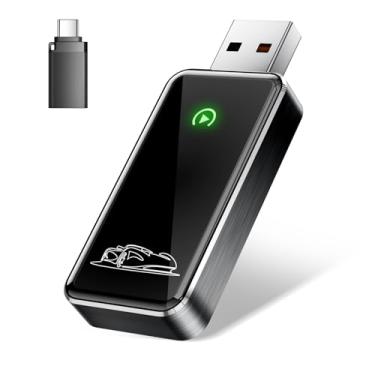 Imagem de Adaptador CarPlay sem fio para Apple iPhone - Converte CarPlay com fio de fábrica para sem fio, configuração rápida e conexão automática a cada unidade, dongle CarPlay para carros de 2015+ e iOS10+