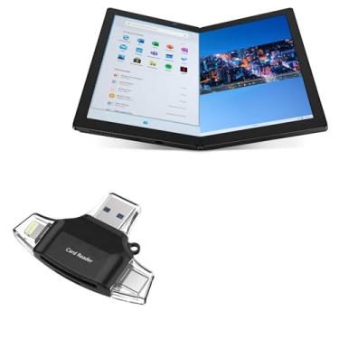 Imagem de BoxWave Dispositivo inteligente compatível com Lenovo ThinkPad X1 Fold - leitor de cartão SD AllReader, leitor de cartão microSD SD Compact USB - Preto