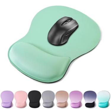 Imagem de Mouse pad suporte de pulso, mousepad ergonômico com almofada de descanso de pulso de espuma de memória, base de borracha antiderrapante para jogos para alívio da dor e digitação fácil, laptop de