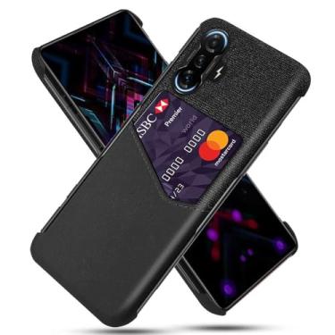 Imagem de Capa para Xiaomi Redmi K40 Gaming,Tela e tampa de couro PU,Antideslizante,360°cobertura completa à prova de choque com 1 slot de cartão atrás,Prevenção de queda-Black