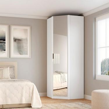 Imagem de Guarda-Roupa Modulado de Canto com Espelho Altezza 1 Porta Branco