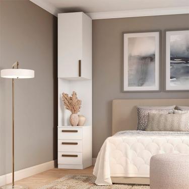 Imagem de Guarda-Roupa Modulado com Nicho Altezza Trend 1 Porta 3 Gavetas Branco
