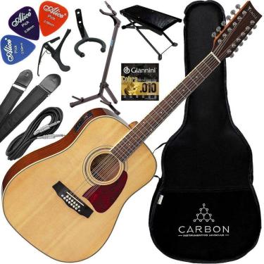 Imagem de Kit Violão Eletroacústico Folk 12 Cordas Eagle Ch888E12