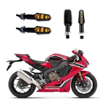 Imagem de KIT 4 Luz Seta Esportiva Pisca de Led Modelo P29 Para Moto Honda CB 10