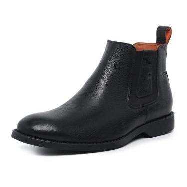 Imagem de Botina Chelsea Masculina Couro Solado Borracha Palmilha Gel Anti-Impac