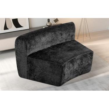 Imagem de HABUTWAY Sofá curvo combinado, assento único, preto