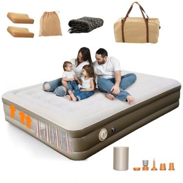 Imagem de Aerogogo Conjunto de colchão de ar de luxo Queen cama de ar com bomba removível recarregável integrada, suporte forte de 299 kg, colchão inflável sem fio, colchão de ar duplo de luxo ajustável