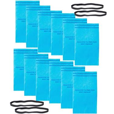 Imagem de WS01025F2 Saco de filtro seco e molhado compatível com oficina serve para aspiradores de pó de loja de 2-1/2 galão a 5 galões com faixas de retenção substituir VF2000 (pacote com 12)