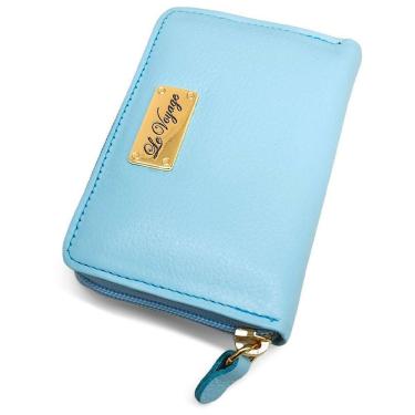 Imagem de Carteira Com Zíper Feminina De Couro Pequena Cartões Rg Cnh