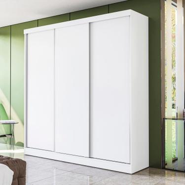 Imagem de Guarda-roupa Casal Kappesberg 3 Portas Reversiveis De Correr 2 Cabideiros Branco