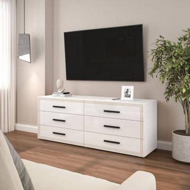 Imagem de Rack para Tv 65 Polegadas com 6 Gavetas Valência Branco