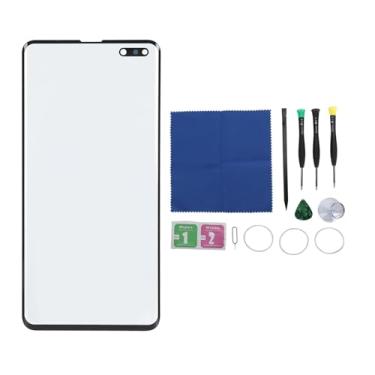 Imagem de Pilipane Kit de reparo de substituição de tela de vidro da lente externa frontal com cola OCA e ferramentas profissionais para restauração de tela arranhada danificada rachada S10 5G G977