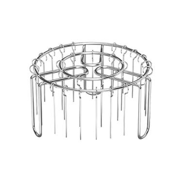Imagem de Baoblaze Suporte para fritadeira a ar, suporte para churrasco, com para espeto, vertical para espetos com redondo para secar, assar e assar frutos do mar