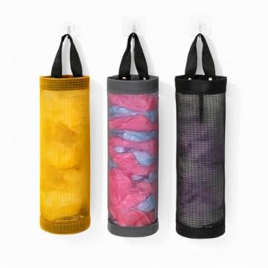 Imagem de Puxa Saco Organizador Porta Sacolas Plásticas de Cozinha em Poliéster Nylon Compacto Prático e Funcional
