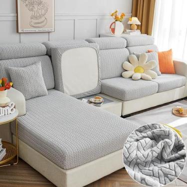 Imagem de Capas de sofá: sofá secional Disayu Magic, lavável, cinza claro