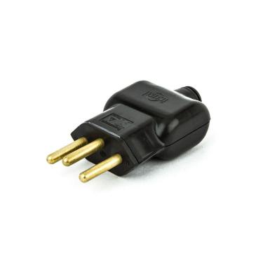 Imagem de Plug Macho Elétrica Reto Tripolar 20a Novo Padrão - Preto