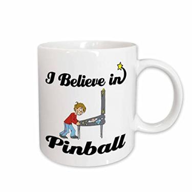 Imagem de 3dRose Caneca de cerâmica I Believe In Pinball, 425 g, branca
