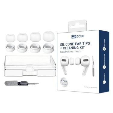 Imagem de Para AirPods Pro 2/1 XDcase, 4 pares de tampões de ouvido de silicone com orifícios de alívio de pressão G/M/S/XS (branco)