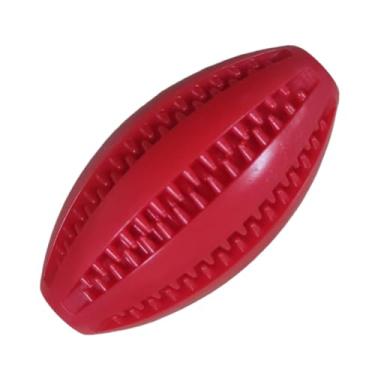 Imagem de Bola Mordedor para Cachorro com Escova de Dentes – Brinquedo Dental Interativo com Porta Petisco (Vermelho)