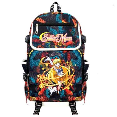 Imagem de Mochila Sailors Moons Tsukinos Usagis Anime School 47cm