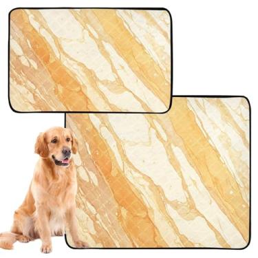 Imagem de CEBUGI Almofadas de xixi laváveis para cães, pacote com 3, almofadas impermeáveis para filhotes de cachorro, antiderrapante, à prova de vazamento, para cama de cercadinho, listrada, mármore