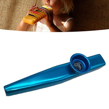 Imagem de Cryfokt Instrumento Profissional de Flauta Kazoo Azul de Alumínio Fácil de Tocar para Presentes, Kazoo de Metal, 4,7 X 1 X 0,8 pol., Adequado para Amigos, Colegas de Classe e Membros da Família