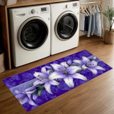 Imagem de ANNA QUEEN Tapete de lavanderia 50 x 129 cm – Tapete antiderrapante para cozinha rústica, entrada, cabana e decoração de casa