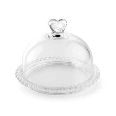 Imagem de Queijeira de Vidro 20cm com Cúpula Coração