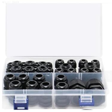 Imagem de 38 peças de protetores de fio de junta de glândulas de cabo impermeáveis ajustáveis PG7 PG9 PG13.5 PG21 Conectores de cabo de tensão