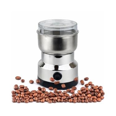 Imagem de Moedor Elétrico de Café e Grãos em Aço Inoxidável, 4 Lâminas, Tampa Acrílica, 110V
