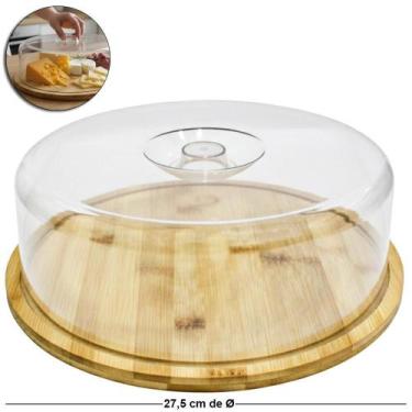 Imagem de Boleira De Bambu Com Tampa Acrílica - Fu Xing