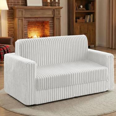 Imagem de HABUTWAY Sofá-cama dobrável, cadeira conversível 2 em 1 com apoio de braço, cama de cadeira dobrável portátil, sofá confortável, sofá preguiçoso multifuncional para sala de estar, quarto, dormitório