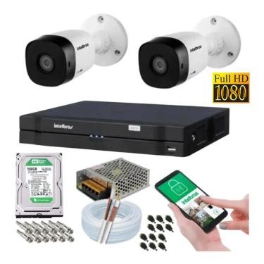 Imagem de kit 2 Camera de Seguranca Intelbras 2mp 1220b Dvr 4 Canais Multi Hd
