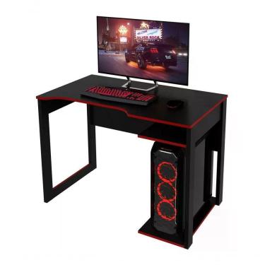 Imagem de Mesa Para Computador Gamer Me4161 Preto Vermelho Preto Verme