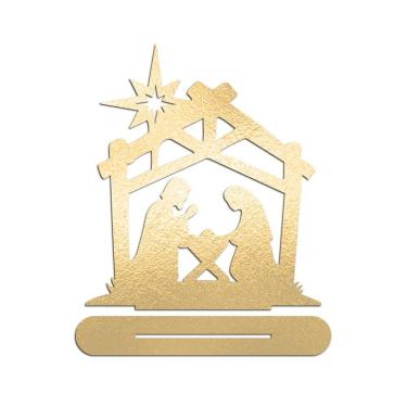 Imagem de Presépio 01 Com Base 18cmx20cm - Cria Arte Laser Dourado