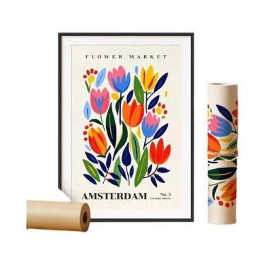 Imagem de Arte De Parede Em Tela Com Folhas Botânicas Verdes, Plantas De Interio