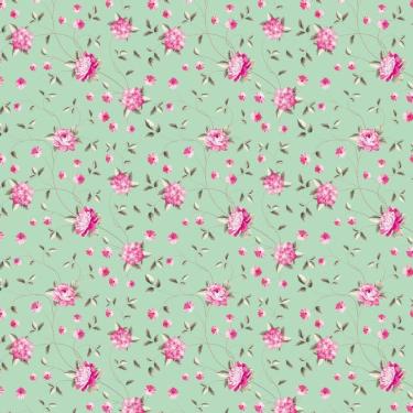 Imagem de Papel De Parede Rosas Vermelhas Com Verde Claro Adesivo Sala