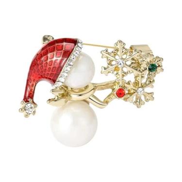 Imagem de Broches De Natal Unissex Femininos Com Strass De Boneco De Neve, Alfin