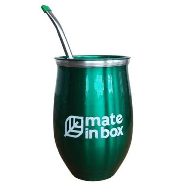Imagem de Kit Chimarrão CUIA COPO Alumínio Com Tampa Bomba AÇO INOX Cor:VERDE CO