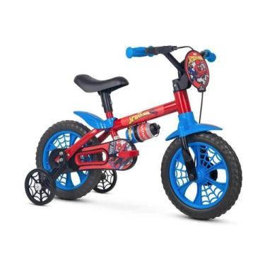 Imagem de Bicicleta Infantil Homem-Aranha Aro 12 Nathor com Rodinhas para Menino