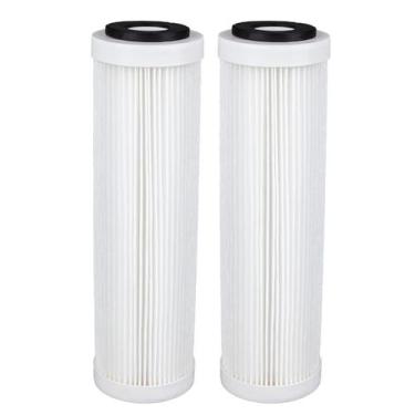 Imagem de Kit 2 Refil Filtro Água Plissado Lavável 9 3/4'' X 2 1/2 Branco - Roya