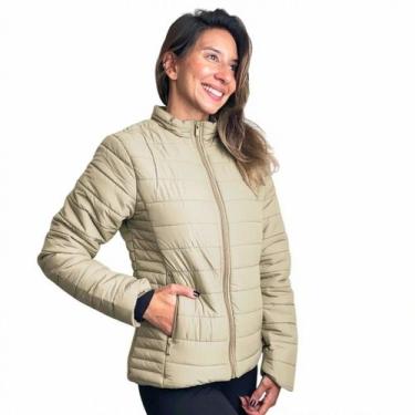 Imagem de Jaqueta Puffer Feminino Bobojaco Inverno Blusa Frio Forrada COR:CREMET
