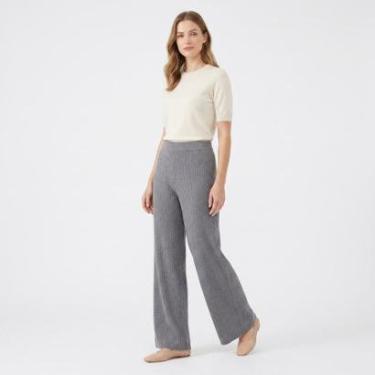 Imagem de Calça Pantalona Canelada Wide Leg Conforto e Estilo 240562-Feminino