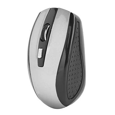 Imagem de Mouse sem fio, mouse óptico de computador com design de micromovimento silencioso, mouse sem fio para jogos para notebook, ajuste inteligente de até 1600DPI (prata) Double the comfort