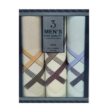 Imagem de Lenço Bolso Terno Social Masculino Tecido Algodão Kit 3 Unidades