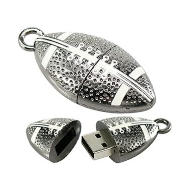 Imagem de 64 GB Metal Rugby Shape USB 2.0 Flash Drive Pen Drive Memory Stick USB Drive Flash Disk Thumb Drive USB Stick U Disk PenDrive (Preto)